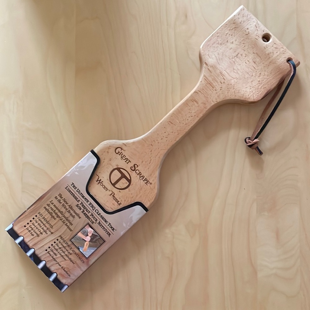 - Great Scrape Woody Paddle 18” grill cleaning tool